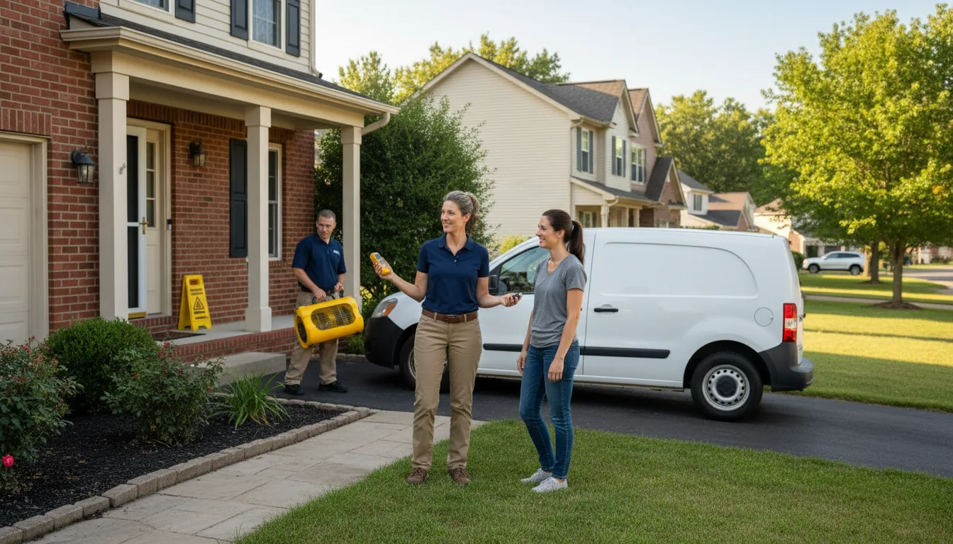 Residential water damage restoration in Blue Mound, IL